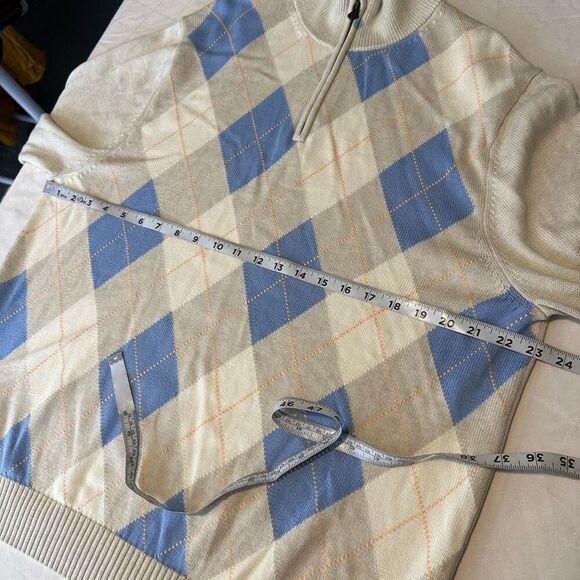 Brooks Brothers Supima Cotton Preppy Argyle Knit Pullover Sweater Mens Large - Picture 5 of 7